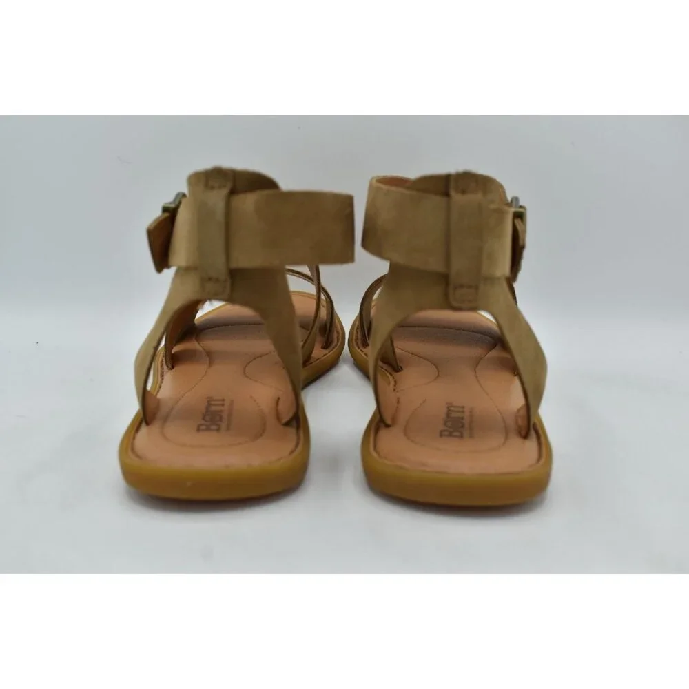 Born Womens‎ Size 9 Neil Gladiator Taupe Suede Sandals Shoes